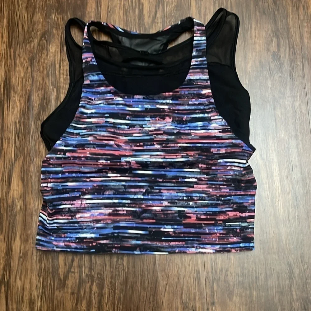 Lululemon Break Free Tank *Nulux Hinshu Alpine White Multi / Black Size 6